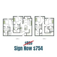 4BR/4BA - D1 Private floor plan